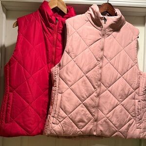 Women's Quilted Vest - Red and Pink
